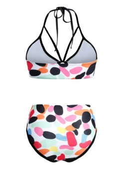 Rainbow Color Polka Dot High Waist Bikini Set -AquaLina Store 1697777554908976417
