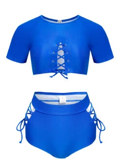 Cut Out Royal Blue Lace Up Bikini Set -AquaLina Store 1697777875318192861