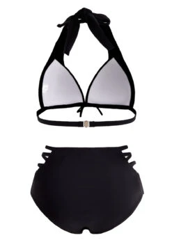 Halter High Waisted Bowknot Pierced Bikini Set -AquaLina Store 1698050352268540444