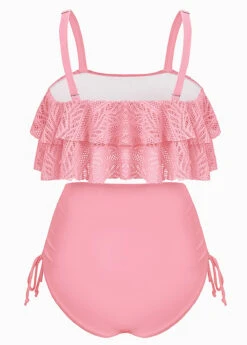 Patchwork High Waisted Light Pink Bikini Set 13 Patchwork High Waisted Light Pink Bikini Set -AquaLina Store 1698289713354058073