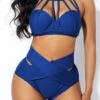 Cage Neck High Waist Clipback Bikini Set -AquaLina Store 242420 P 15895064286770