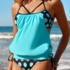 Polka Dot Tie Mint Green Tankini Set