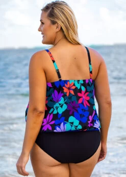 Plus Size Floral Print Spaghetti Strap Tankini Set 9 Plus Size Floral Print Spaghetti Strap Tankini Set -AquaLina Store 259863 P 16182765531991