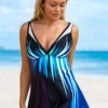 Blue Ombre Mesh Stitching Swimdress And Panty -AquaLina Store 260194 P 16117988931220