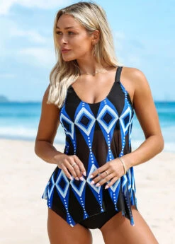 Geometric Print Hanky Hem Tankini Set 10 Geometric Print Hanky Hem Tankini Set -AquaLina Store 260991 P 16128707360123