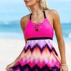 Halter Ombre Lattice Front Swimdress And Panty -AquaLina Store 261081 P 16129508667540