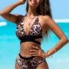 Leopard Halter Cutout Detail Bikini Set -AquaLina Store 264614 P 1618903134552