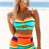 High Waist Colorful Striped Spaghetti Strap Bikini Set -AquaLina Store 265149 P 1614753698510