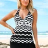 Printed Halter Tie Back Tankini Set -AquaLina Store 265397 P 16220148860160