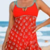 Double Straps Contrast Stitch Polka Dot Swimdress And Panty -AquaLina Store 267313 P 16225169504690