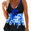 Leaf Print Bowknot Front Tankini Set -AquaLina Store 269302 P 1617272947434