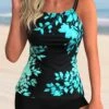 Leaf Print Spaghetti Strap Tankini Set -AquaLina Store 269303 P 1618797029788