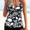 Wide Strap Criss Cross Back Animal Prints Tankini Set -AquaLina Store 277234 P 1623746552651