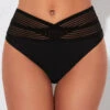 Black High Waisted Cross Strap Swimwear Panty