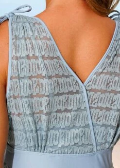 Dusty Blue Wide Strap Lace Swimdress And Shorts -AquaLina Store 287109 P 16427544337344