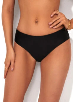 Low Waist Black Bikini Bottom For Women