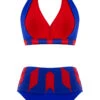 Royal Blue High Waisted Geometric Print Bikini Set -AquaLina Store 289000 P 1698196844897
