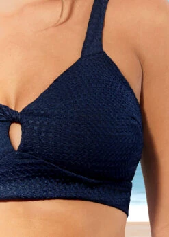 Navy Blue Wide Strap High Waisted Bikini Set -AquaLina Store 289270 P 16478642233589