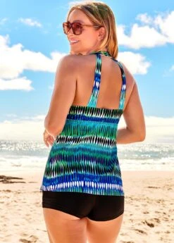 Multi Color Wide Strap Printed Tankini Set -AquaLina Store 289516 P 16391334907861