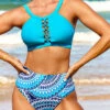 Metal Ring High Waisted Tribal Print Bikini Set -AquaLina Store 289949 P 16393582628920