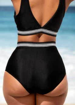 High Waisted Black Mesh Stitching Bikini Set 11 High Waisted Black Mesh Stitching Bikini Set -AquaLina Store 290243 P 16381850443334