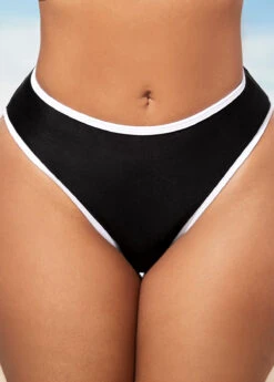 Black Contrast Stitch Cross Strap Bikini Set -AquaLina Store 290262 P 16381851976863