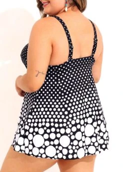 Polka Dot Cross Front Plus Size Black Swimdress Set 9 Polka Dot Cross Front Plus Size Black Swimdress Set -AquaLina Store 290692 P 16480124555801