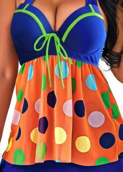 Rainbow Color Polka Dot Bowknot Halter Swimdress And Pantskirt 13 Rainbow Color Polka Dot Bowknot Halter Swimdress And Pantskirt -AquaLina Store 291485 P 16427291708075