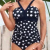 Polka Dot Navy Blue Tankini Set 1 Polka Dot Navy Blue Tankini Set -AquaLina Store 293239 P 16409237616650