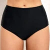 Black High Waisted Elastic Detail Swimwear Panty -AquaLina Store 293407 P 16415205239120