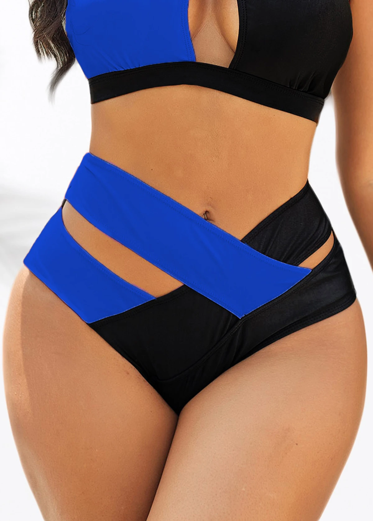 Criss Cross Contrast Blue Bikini Set 6 Criss Cross Contrast Blue Bikini Set - Image 4