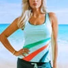 Wide Strap Striped Green Tankini Set -AquaLina Store 319133 P 1667788849421