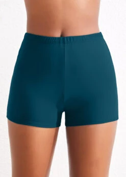 Mid Waisted Peacock Blue Swimwear Shorts