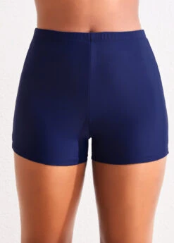 Stretch Mid Waisted Navy Swim Shorts