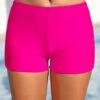 Mid Waisted Hot Pink Swim Shorts