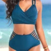 Criss Cross Turquoise Double Straps Bikini Set -AquaLina Store 320165 P 16753007016370