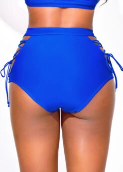Cut Out Royal Blue Lace Up Bikini Set -AquaLina Store 320759 P 16723045237561