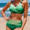 Criss Cross Ombre Green Bikini Set -AquaLina Store 321624 P 16709290971723