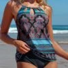 Cut Out Tribal Print Multi Color Tankini Set -AquaLina Store 322265 P 16789438382030