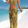 Criss Cross Leopard Gold Bikini Set And Cover Up -AquaLina Store 322459 P 1682242196299