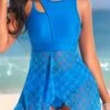 Mesh Cut Out Sky Blue Swimdress Set -AquaLina Store 322776 P 16728328171933