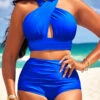 Stretch Criss Cross Royal Blue Bikini Set -AquaLina Store 322873 P 16778425072090