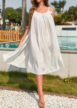 Flowy Strappy Tassel White Cover Up