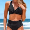 Criss Cross Black Wide Strap Bikini Set -AquaLina Store 323507 P 16727204190804