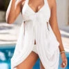 Bowknot Mid Waisted White Swimdress And Panty -AquaLina Store 324014 P 16739581558710