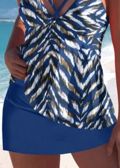 Criss Cross Animal Print Blue Tankini Set -AquaLina Store 324020 P 1673257122118