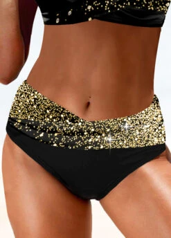 Criss Cross Gold Shinning Bikini Set -AquaLina Store 324828 P 1674030762373