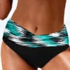Mid Waisted Dazzle Colorful Print Black Bikini Bottom -AquaLina Store 324926 P 1674975066634