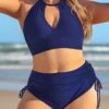 Plus Size Tie Navy Bikini Set 1 Plus Size Tie Navy Bikini Set -AquaLina Store 325401 P 16753379564730
