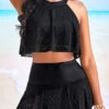 Lace High Waisted Black Bikini Sets -AquaLina Store 325618 P 16767246105060